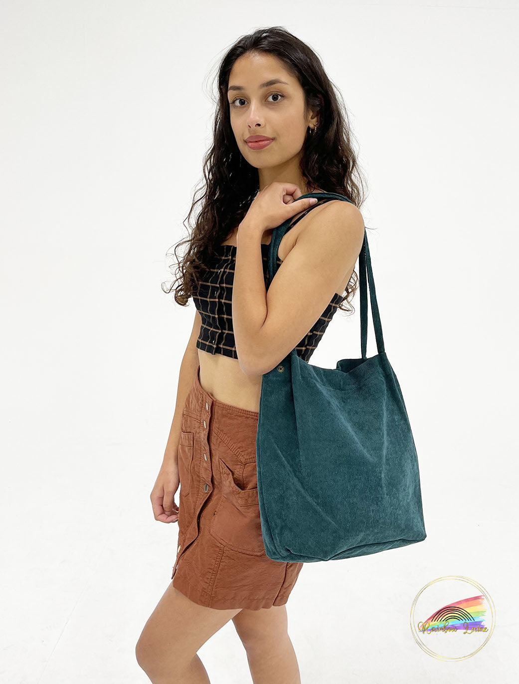 Emerald Corduroy Tote Bag