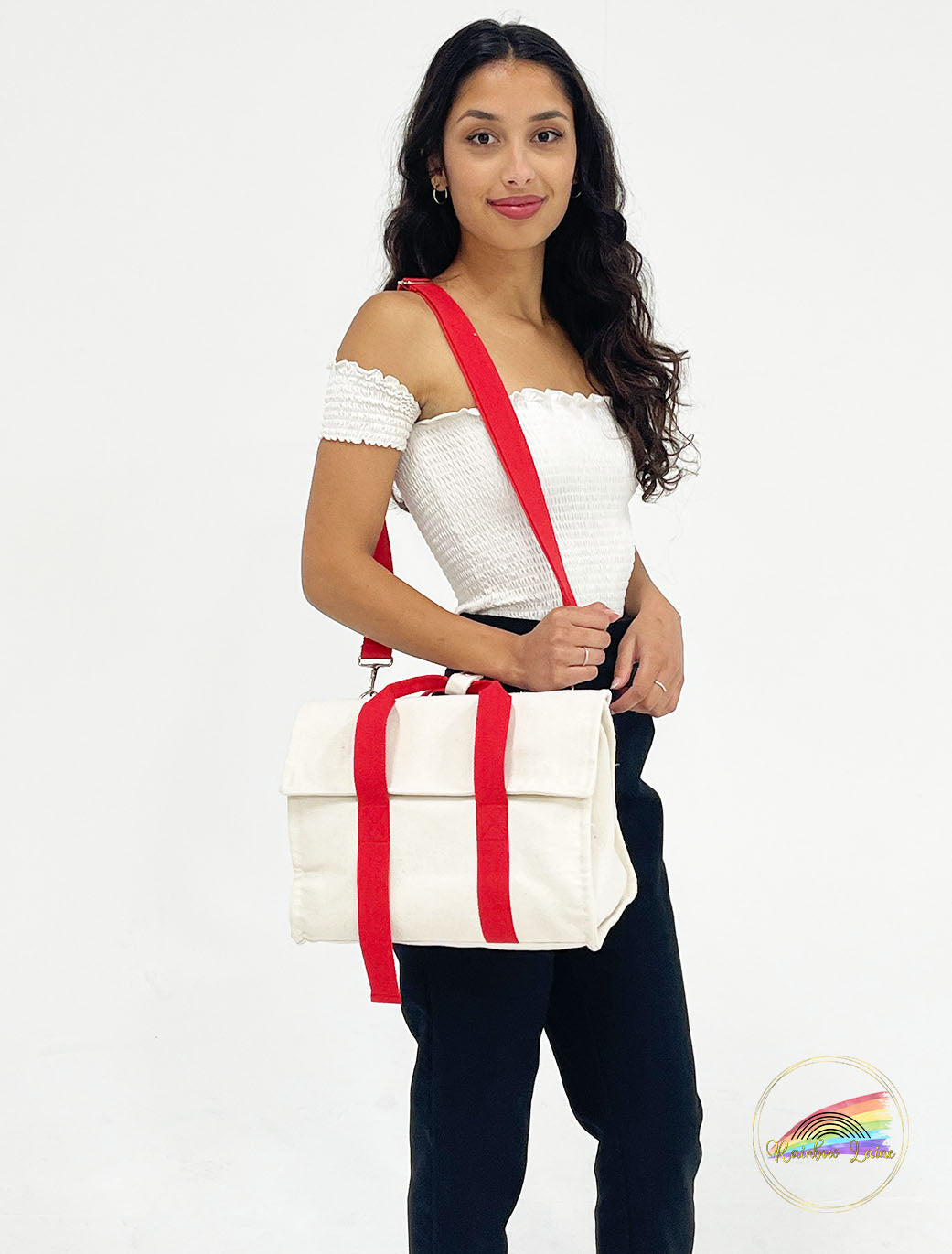 White & Red Ribbon Bag