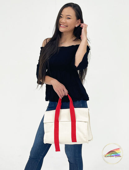 White & Red Ribbon Bag